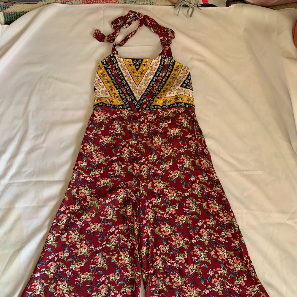 Maroon and Yellow Jumpsuit